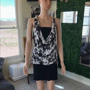 Black and White Women's Mini Dress
